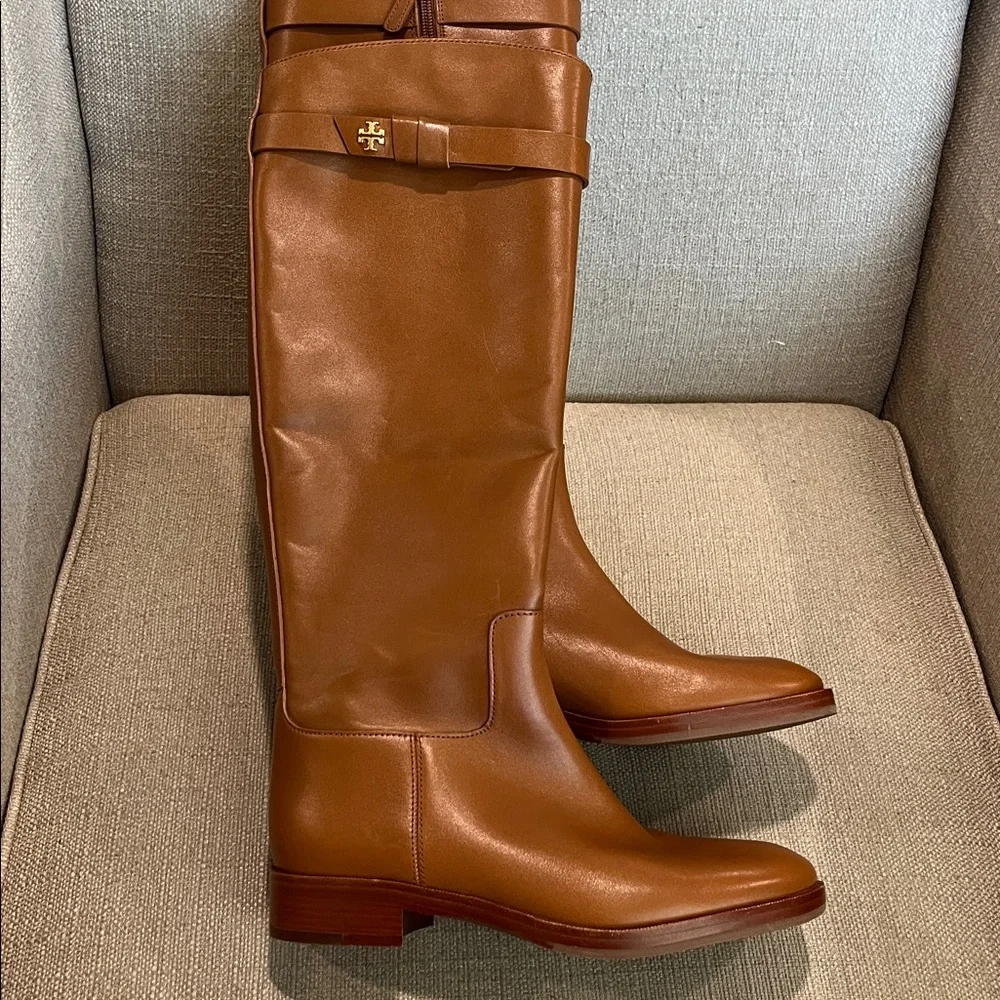 NEW Tory Burch Everly Strap Leather Riding Boots Size 5.5